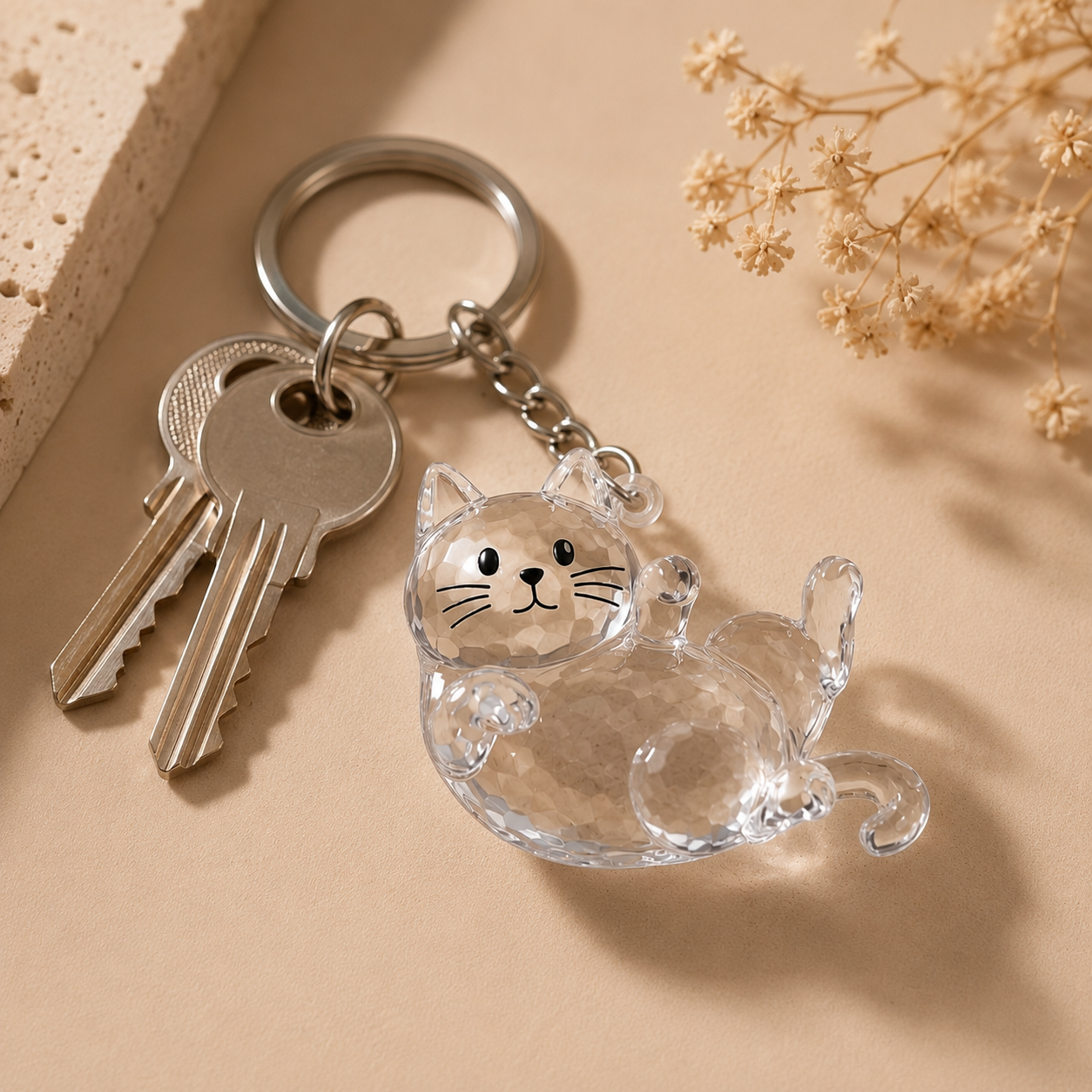 Purr Memories cat keepsake keychain